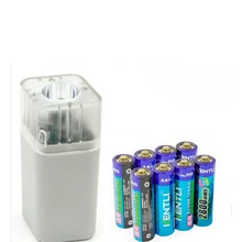 KENTLI 8 шт. 1,5 в 3000mWh литий-полимерная r литиевая аккумуляторная батарея АА+ 4 слота зарядное устройство ж/светодиодный фонарик fuction