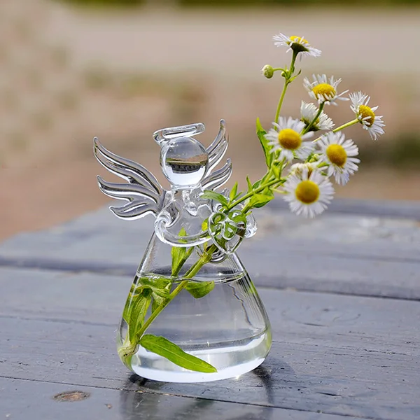 Прозрачная в форме ангела стеклянная висячая ваза-Террариум гидропонный контейнер горшок для растений DIY Свадебные украшения вечерние реквизит садовый декор