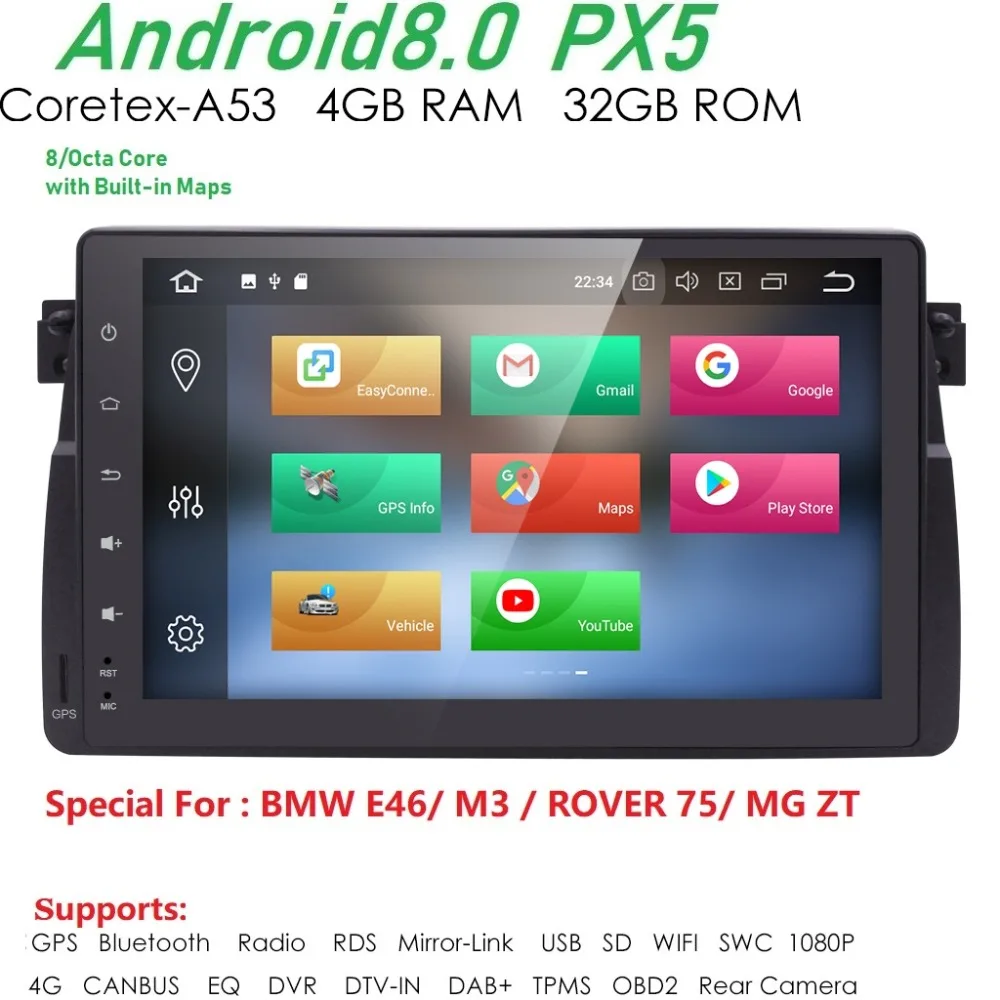 

Car 1 din radio android 9.0 GPS Navi for BMW E46 M3 318i 325 320i autoradio navigation head unit multimedia video stereo 2Gb Ram