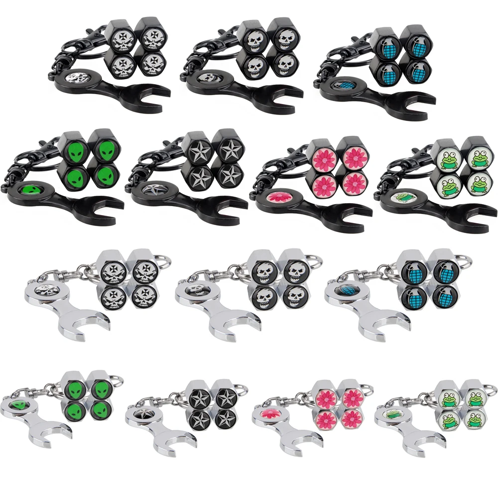 

Auto Styling Tyre Rim Sticker Flower Skull Decor Tire Valve Air Cap for Infiniti Land Rover Luxgen Proton Mazda MG BMW Volvo