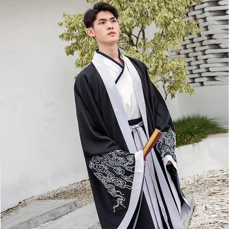 

2019 chinese year traditioanl costumes for confucius adult man tang suit hanfu dance performance boys gown