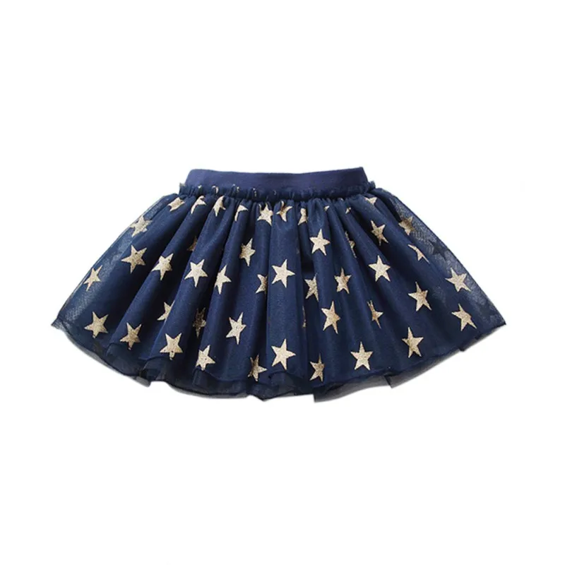 NewestBaby/летние юбки-пачки для девочек; сетчатая юбка принцессы с принтом звезды для балета для девочек; одежда из хлопка; 3 цвета; Лидер продаж - Цвет: Синий