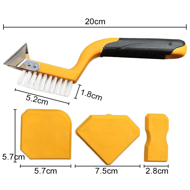 4 шт./компл. желтый мульти-угол удаления остаточного клея красота шов инструменты герметик Лопата Окно Стекло, бетон Лопата скребок AA