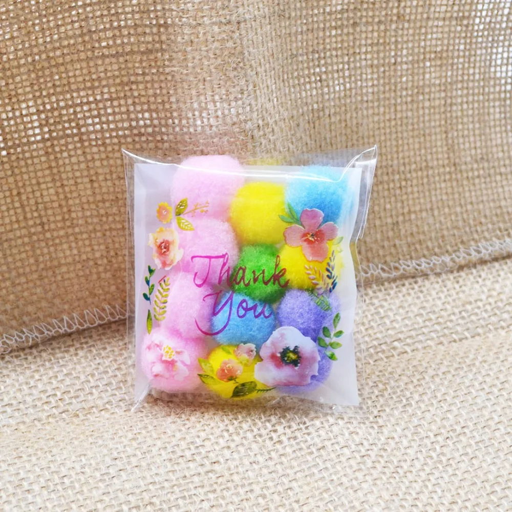 

50/100pcs Thank You Printed Plastic Transparent Cellophane Baking Candy Cookie Gift Packing Bag For Wedding Birthday Party Favor