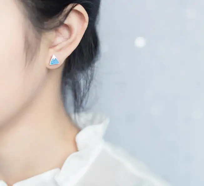 100% реальный. Серьги гвоздики из серебра 925 пробы с синей эмалью|stud earrings|earring studs