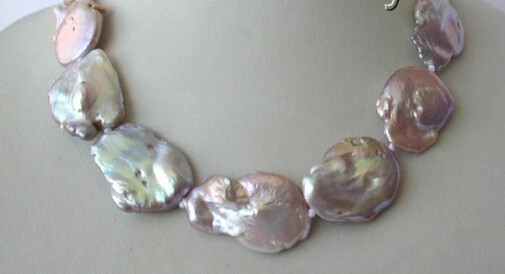 

Miss charm Jew1108 stunning big 30mm baroque lavender freshwater cultured pearl necklace AAA