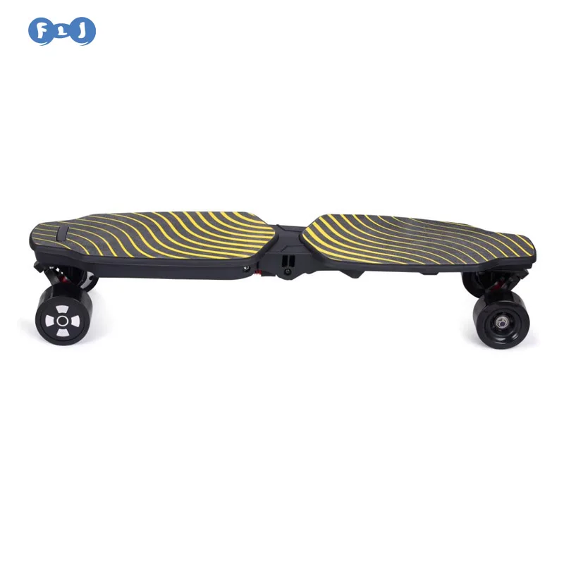FLJ складной 4 колеса Электрический скейт доска гироскутер два двигателя Longboard