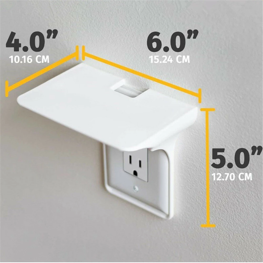 Multifunction Ultimate Outlet Telephone Easy Installation Wall Outlet Shelf Power Perch Shelf Washroom Charger Shaver Holder