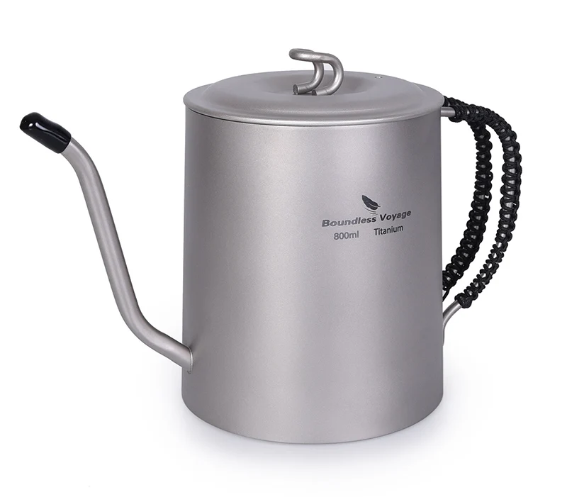 Boundless Voyage Swan Neck Kettle 800 ml Titanium Kettle Coffee Cup Set