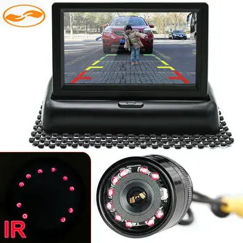 

Waterproof Car Rear View Backup Vehical Camera 10 IR LEDs with Foldable 4.3" TFT LCD Color Monitor