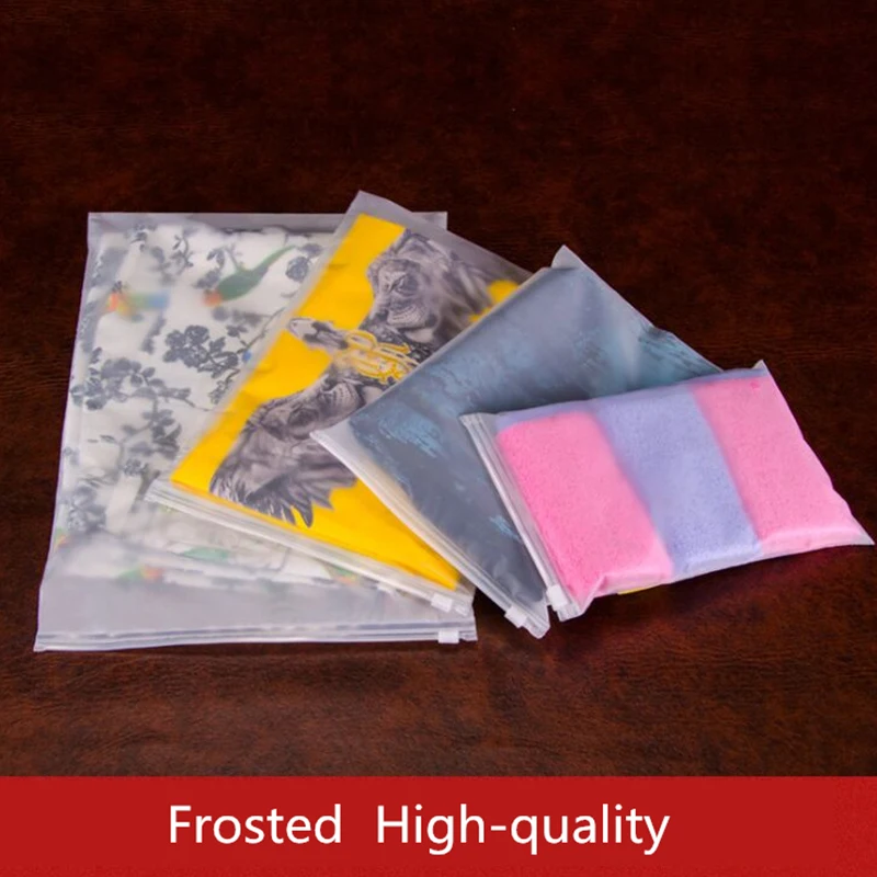 

10pcs/lot Matte Clear Plastic Storage Bag Zipper Seal Travel Bags Zip Lock Valve Slide Seal Packing Pouch Cosmetic & Travel Bags