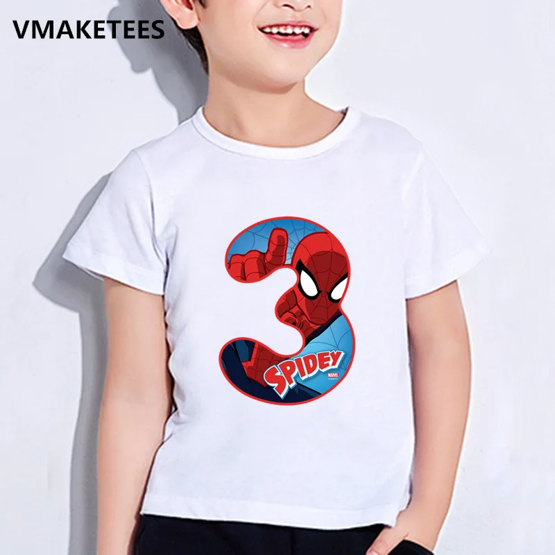 Детская футболка с принтом «Человек-паук»/«мстители» для детей 1-9 лет футболка Marvel для мальчиков и девочек одежда на день рождения ooo2429