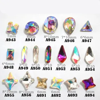 

20pcs New nail jewelry K9 special-shaped drill long dart crocin Nail Drill AB color clover alloy drill wholesale