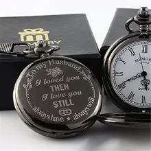 Новые винтажные английские буквы Любовь Круглый Циферблат Аналоговый кварцевый Карманный кулон часы подарок