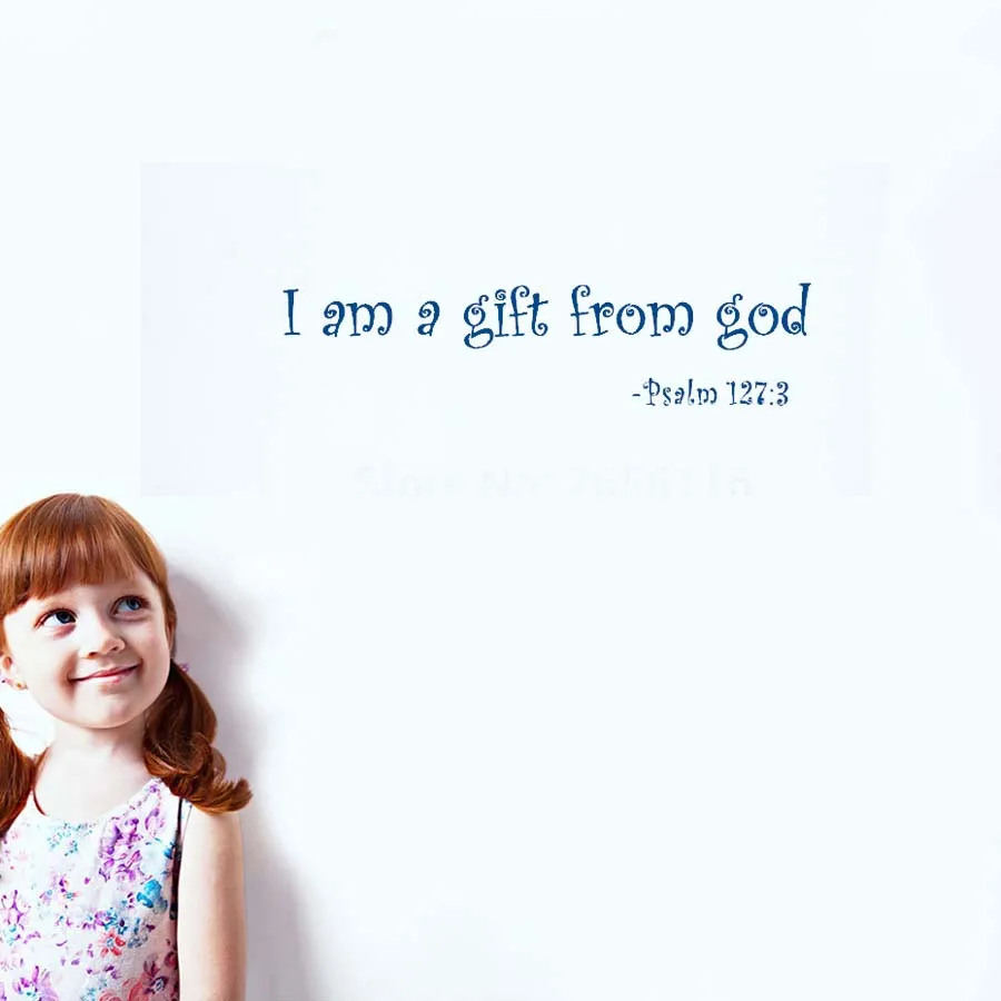 I Am A Gift From God Letters Quotes Wall Sticker Lovely Wall Decal For Children's Nursery Kindergarten Room Home Decoration (3)