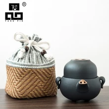 TANGPIN черная посуда керамическая Чайник Чайная свинка gaiwan чайные наборы портативный дорожный чайный сервиз, кружка для вина