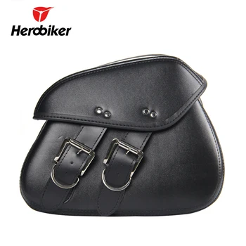

HEROBIKER Motorcycle Bag Saddle Bag Cruise Mochila Moto PU Leather Tank Bag Moto Storage Side Tool Pouch Motorbike Box 1Pair