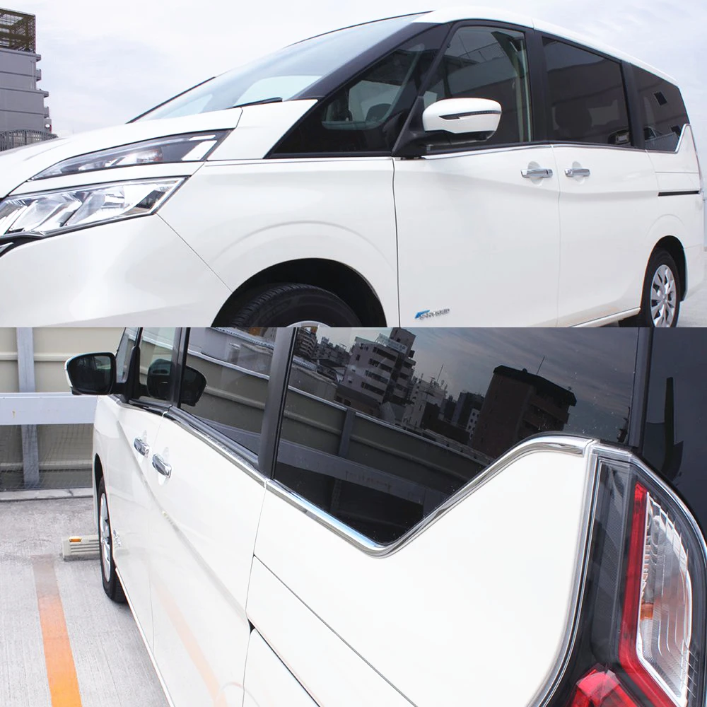 

JY 8pcs SUS304 Stainless Steel Window Trim Lower Cover Car Styling Accessories For NISSAN SERENA C27 2016 on