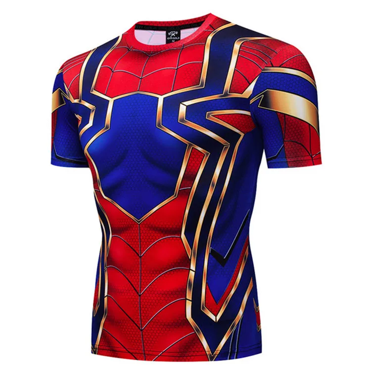 Новинка, компрессионная футболка Marvel, Капитан Америка, Супермен, футболки с 3D принтом, Мужская футболка, короткий рукав, костюм для Хэллоуина, косплей