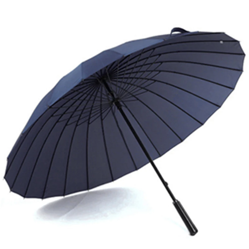 24 ребра большой зонт ветрозащитный мужской кожаный длинный прямой ручкой зонт для воинов с сумкой на плечо