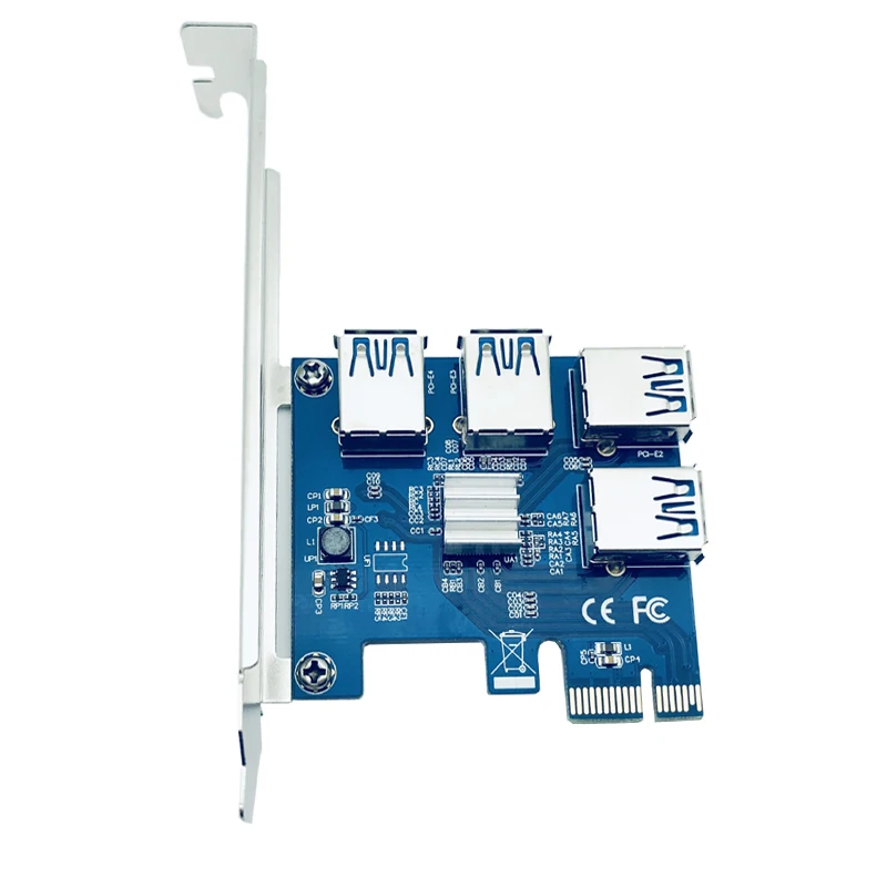 PCI-E PCI Express Райзер-карта 1x до 16x1 4 USB 3 0 слот усилитель концентратор-адаптер для