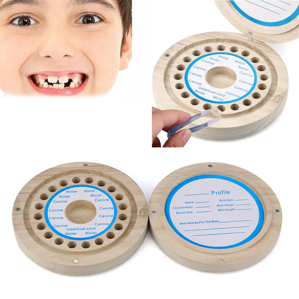 

Wholesale New Baby Teeth Box Mother Care Kids Tooth Box Organizer Save Milk Teeth Wood Storage Box Storage Boxes Baby Souvenirs