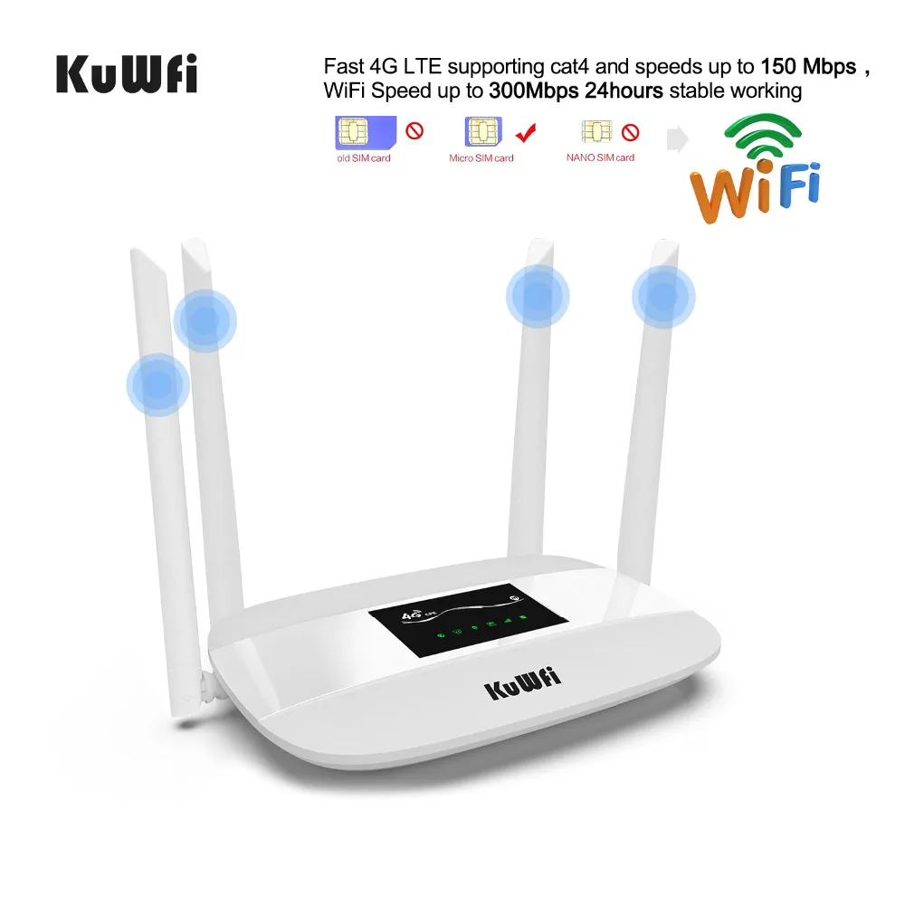 300Mbps Unlocked 4G LTE Wifi Router, Indoor 4G Wireless CPE Router with 4Pcs Antennas and LAN Port&SIM Card Slot Up to 32users 300Mbps Unlocked 4G LTE Wifi Router, Indoor 4G Wireless CPE Router with 4Pcs Antennas and LAN Port&SIM Card Slot Up to 32users