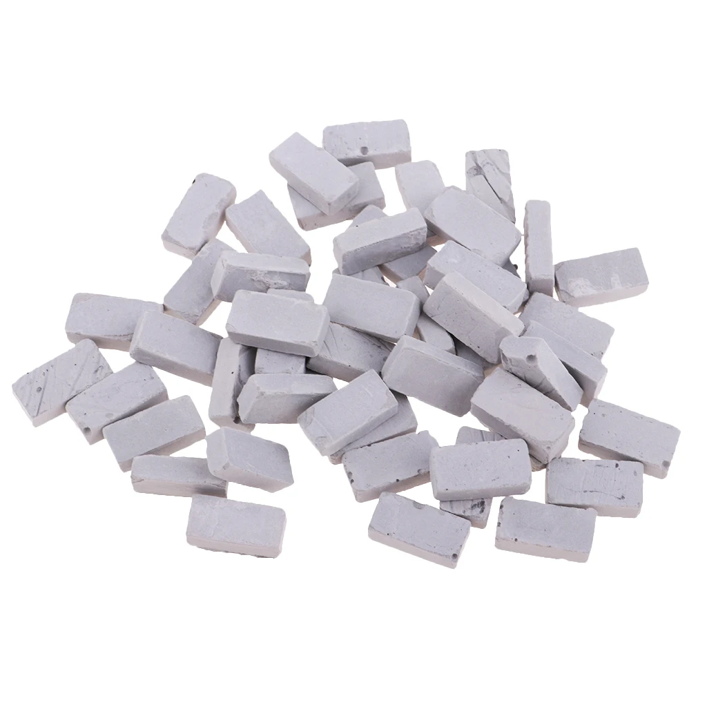 

1/16 Simulation Porcelain Gray Brick Miniature Model Toy 1.7x0.9cm for Diorama Scenery