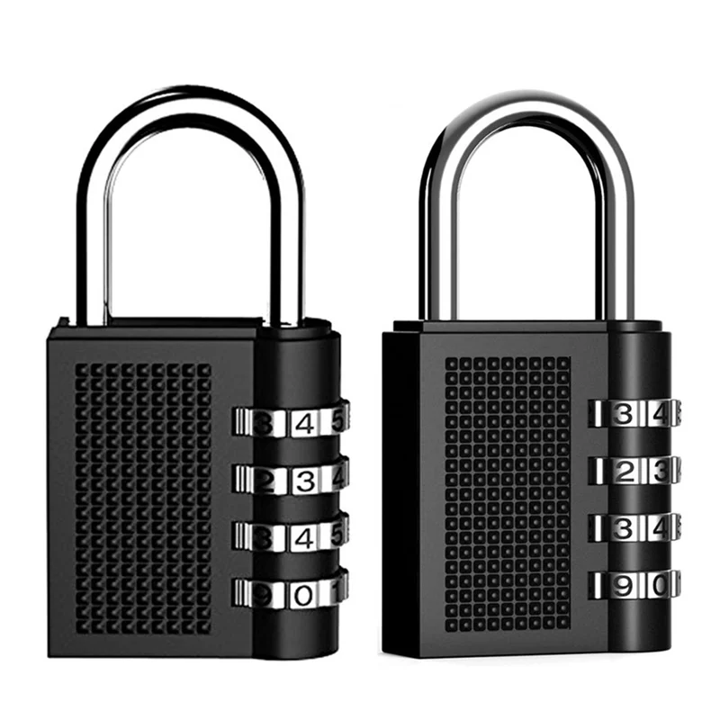 

Combination Security Padlock, 4 Digit Resettable Code Lock, Black Pack of 2