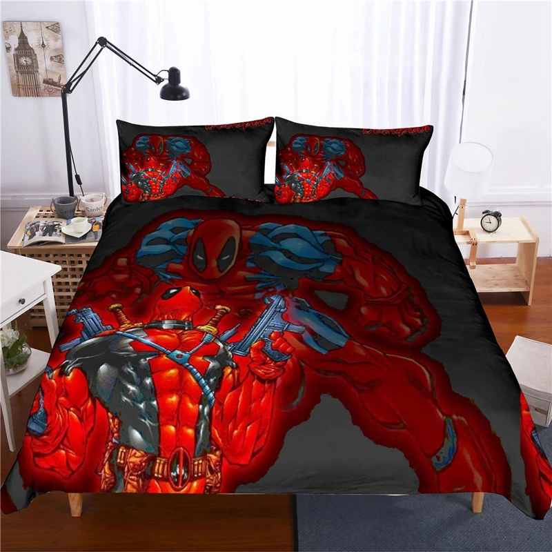 Marvel Deadpool 3D комплект постельного белья, постельное белье, пододеяльники, одеяла, комплекты постельного белья, постельное белье(без простыни - Цвет: 14