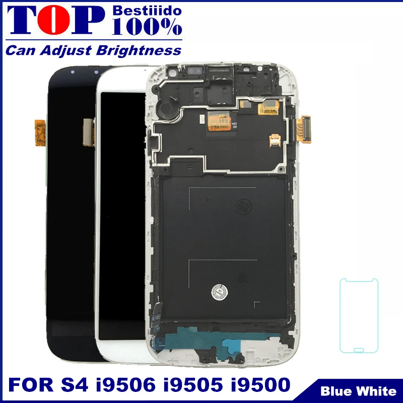 

100% Tested Display full Digitizer For Samsung Galaxy SIV S4 i9500 i9505 i9506 Touch Screen Assembly With Frame LCD Replacement