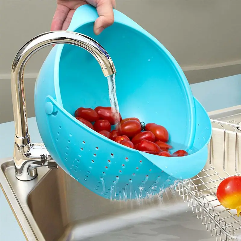 2in1 Strainer Multi Kitchen To Wash Rice Fruit Washing Sieve Wash Rice Pots Plastic Drain
