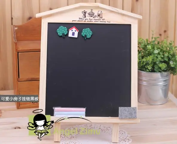 

Free shipping Kids wooden board, wooden house type blackboard, magnetic tablet, wooden toys, educational toys A small house