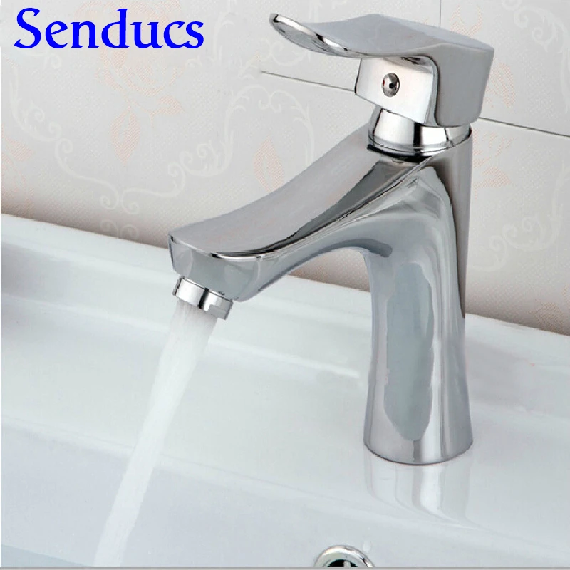 

Free shipping deck mounted basin sink tap with single handle bathroom mixer tap from senducs sanitary basin water faucet