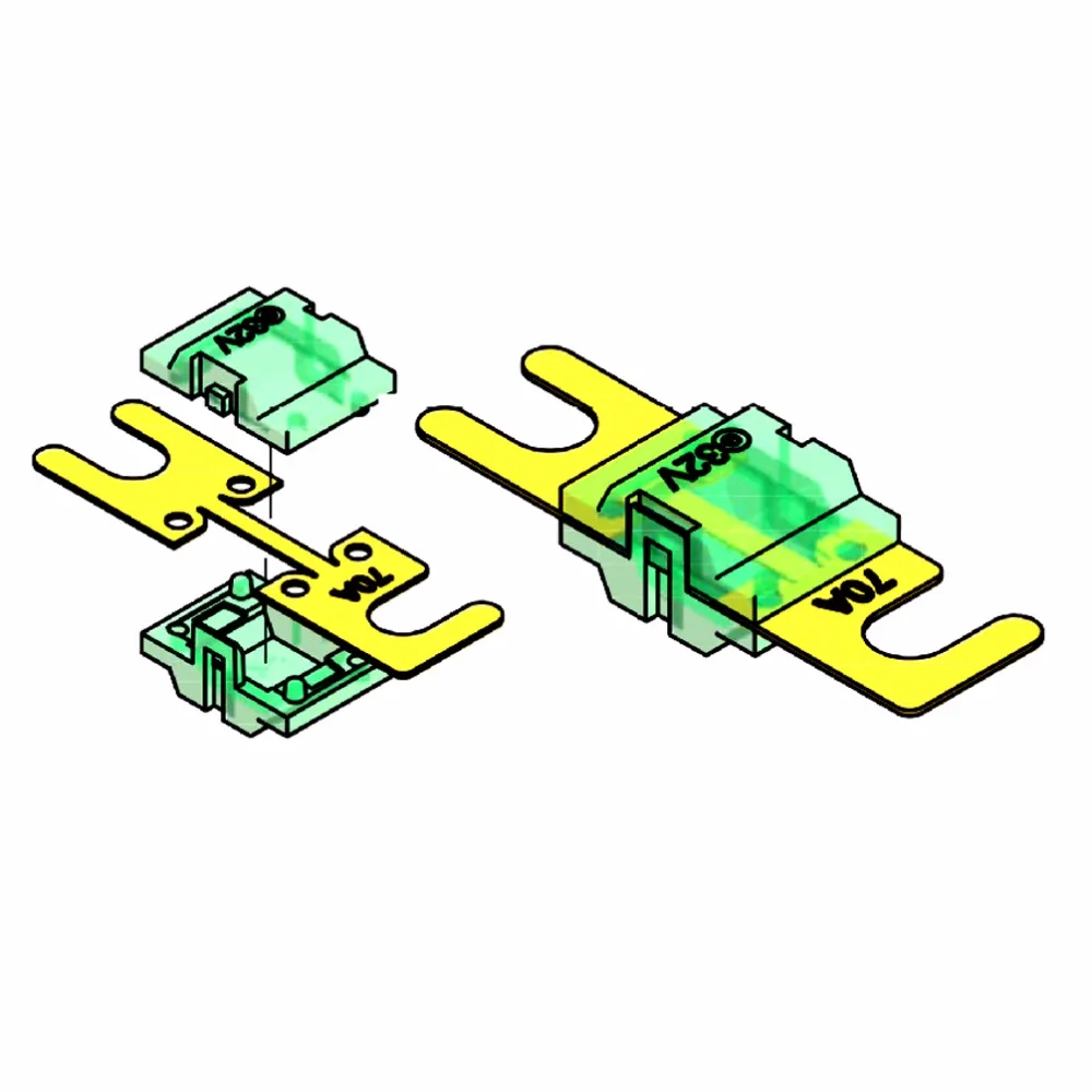 20 шт./лот Пластик чехол позолоченный лист 20A 30A 40A 50A 60A 70A 80A 100A 125A 150A аудио AFS Мини ANL держатель предохранителя Авто серьги-гвоздики предохранители для автомобиля