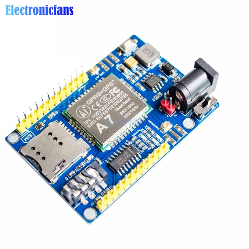 

DC 5-9V A7 GSM GPRS GPS 3 In 1 Module Wireless Module Shield Support Voice Short Message Universal for Arduino STM32 51MCU