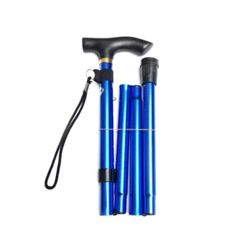 

Aluminum Alloy Walking Stick T Grip Adjustable Foldable Outdoor Hiking Travel Cane B2Cshop