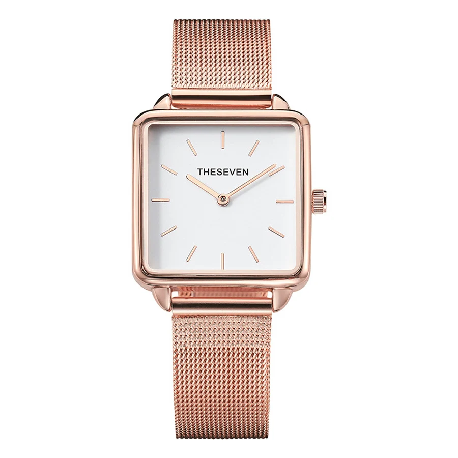 Goede Kopen 2019 Fashion Vrouwen Rose Goud Vierkante Horloge Roestvrij Stalen Luxe Beroemde Merk Dames Goedkoop