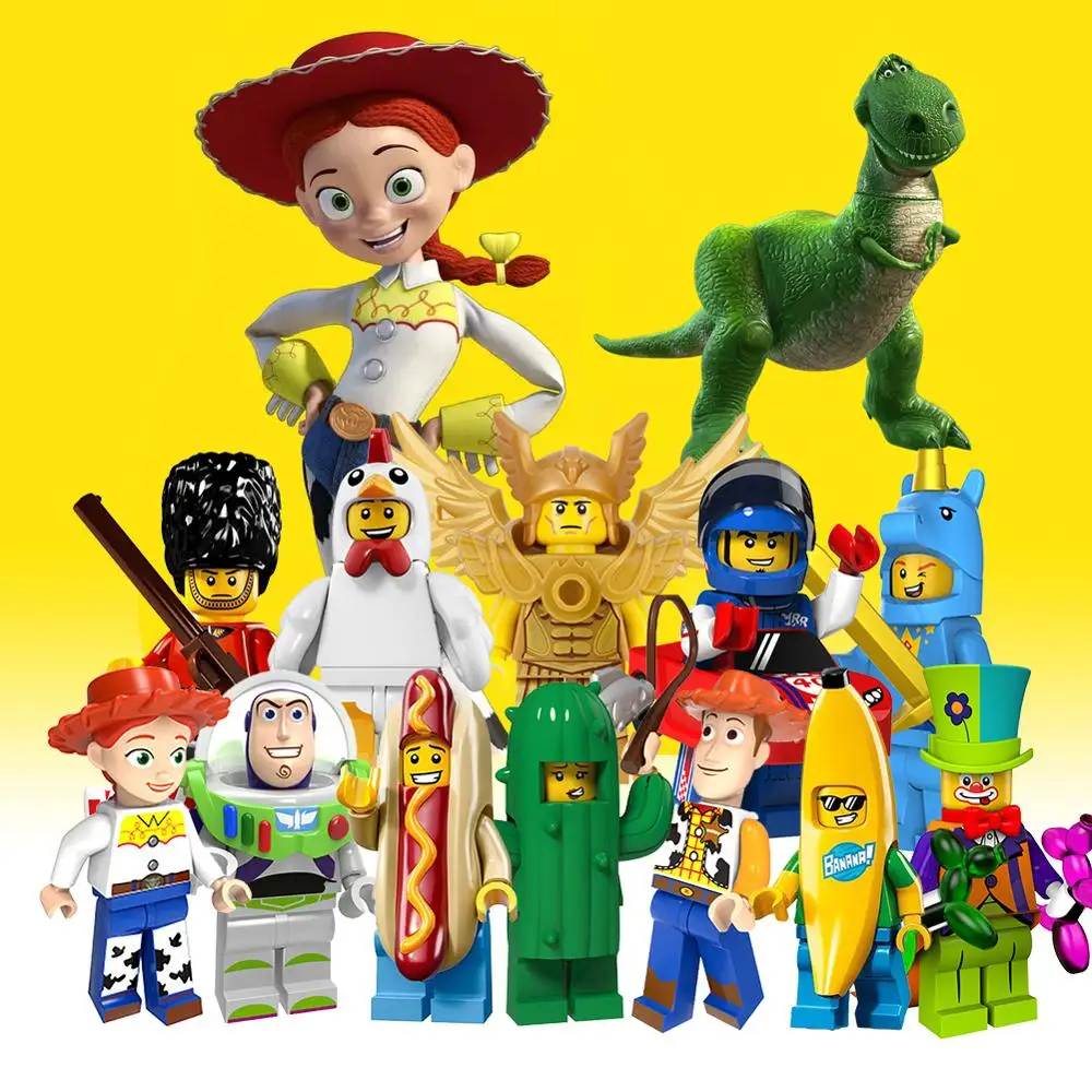 

legoed duplo lToy Story Building Blocks Gremlins Gizmo Woody Buzz Lightyear Alien Cartoon Bricks Toy Figures For Children Gift