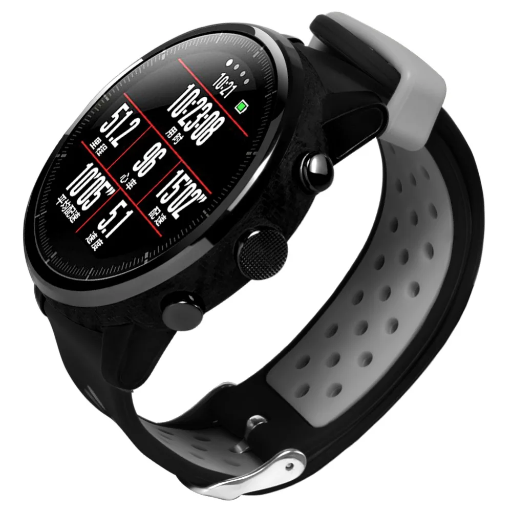 Силиконовый ремешок для Xiaomi Huami Amazfit Stratos/Pace замена Смарт-часы ремешок спортивный браслет для samsung Galaxy Watch 46 мм