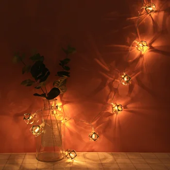 

1.1m 10LED Christmas Light Outdoor Metal Hollow Six-sided Scorpion Solar Powered LED String Fairy Light For Garland Decoration