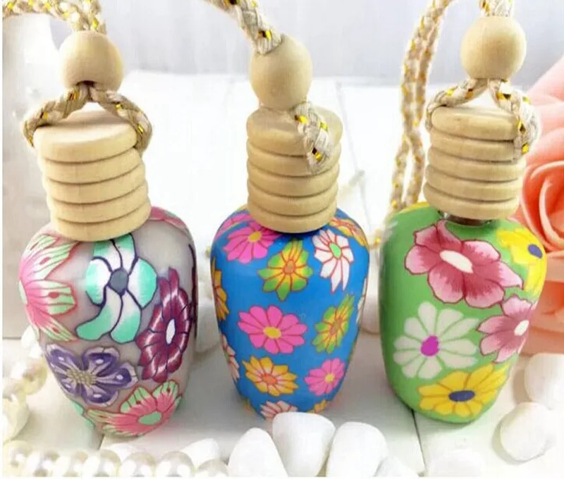 

Car perfume bottles-100pcs/lot Hot selling good quality polymer clay bottles mini empty bottle beauty multicolor Chinese artwork