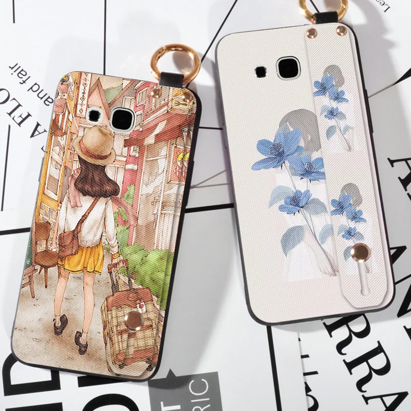 

Luxury Strap Case For Samsung Galaxy J4 J6 J8 EU Pretty Flower Holder Case For Samsung A5 A7 A9 A6 A8 Plus 2018 Back Cover
