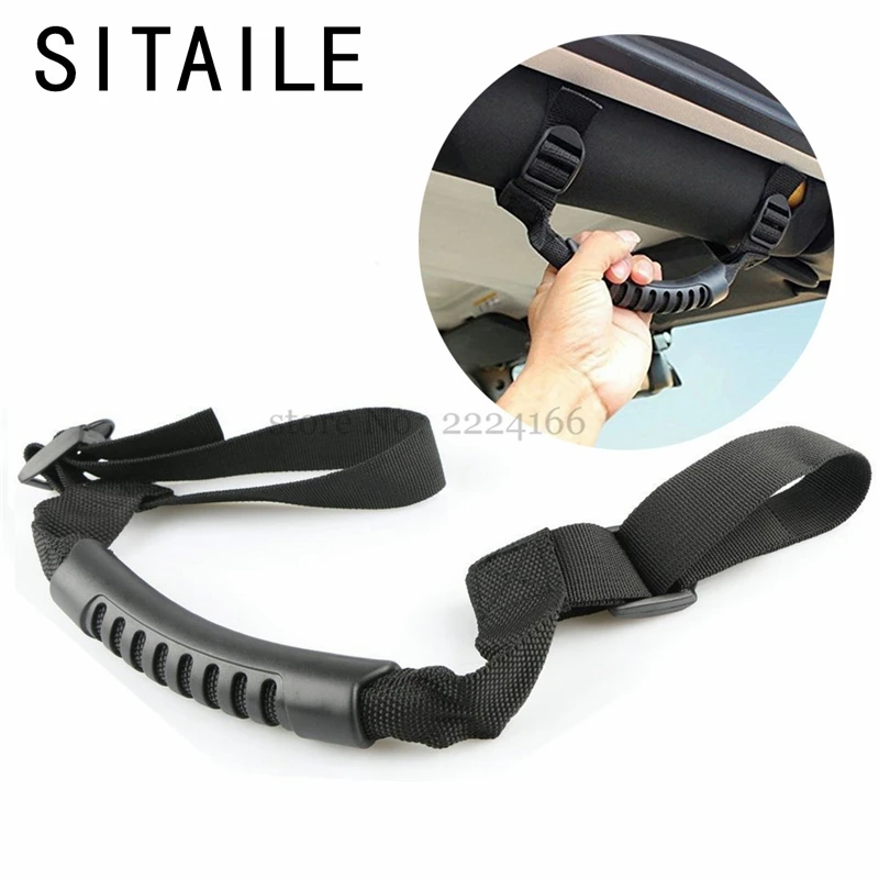 

SITAILE Car auto armrest 1 PC Oxford Roll Bar Mount Side Grab Handles Kit for 4WD Off Road Accessories For Jeep Wrangle