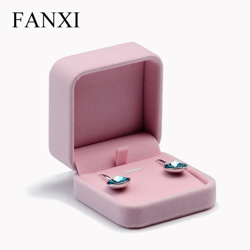 Romantic Jewelry Gift Box Pink Velvet Jewelry Collection Package Showcase Ring box long chain box Jewelry Packaging