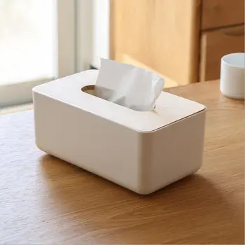 

Home Kitchen Solid Wooden Plastic Tissue Box Japanese Simple Paper Holdler Accessories Storage Box Living Room Paper Container