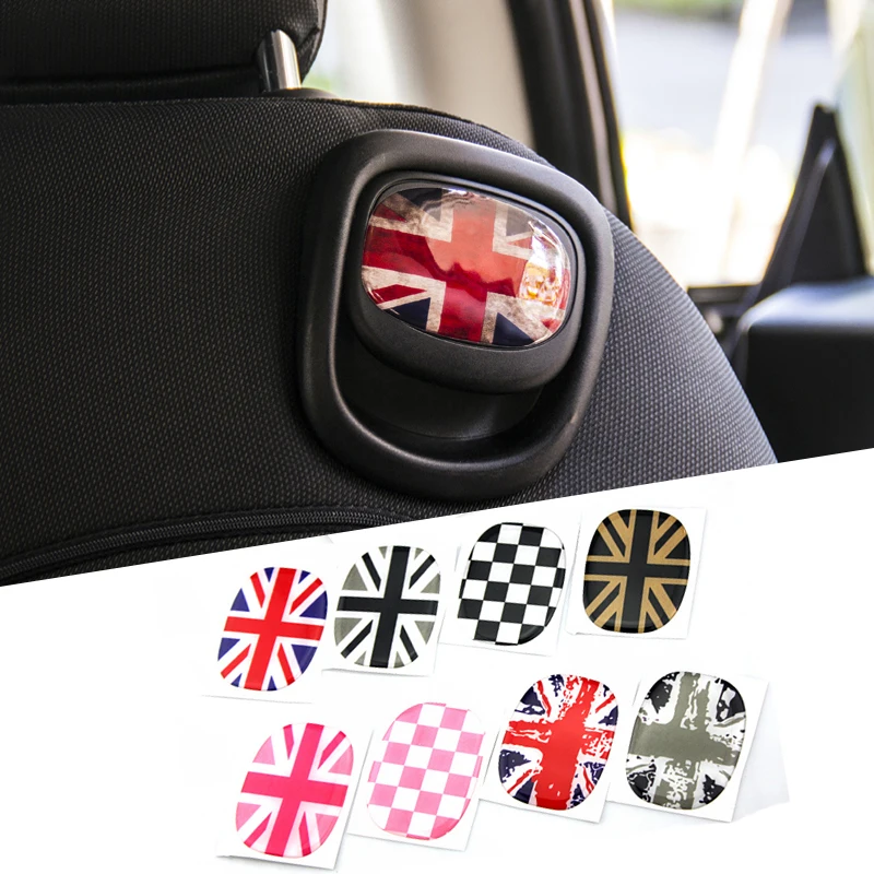 

2pcs Union Jack Car Rear Seat Back Handle Decal Cover Sticker Protective For Mini Cooper JCW F55 F56 Interior Styling