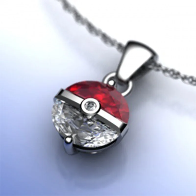 

Fashion Red&Clear Fairy Ball Necklace for Women Micro Pave CZ Necklace Ladies Birthday/Party/Engagement Gifts Accessories