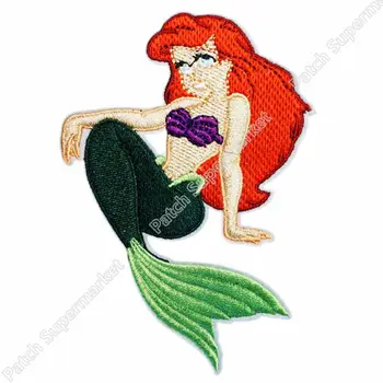

4" Little Mermaid Ariel Sit Children Kids Movie TV Uniform Embroidered IRON ON/ SEW ON Patch Badge children's day gift