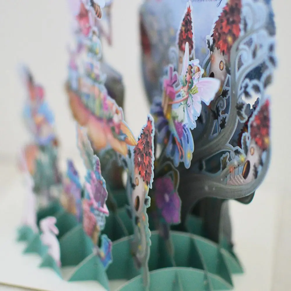3D сказочный лес поздравительные открытки с днем рождения ручной работы открытка приглашения с конвертом Творческие Девушки подарки на день рождения карты
